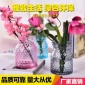 定制插花玻璃瓶 彩色花瓶插花瓶玻璃工艺品 吹制喷涂简易玻璃瓶